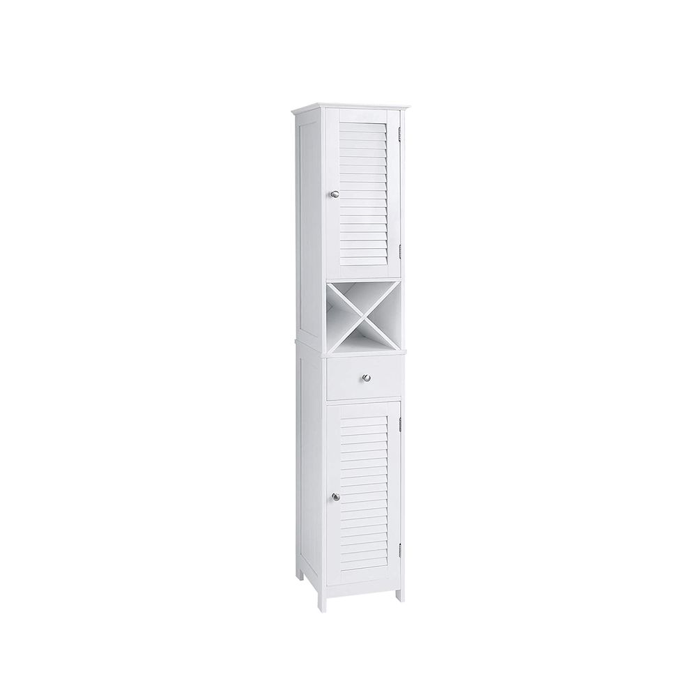 VASAGLE Free Standing Linen Tower with Cabinet Shelves
