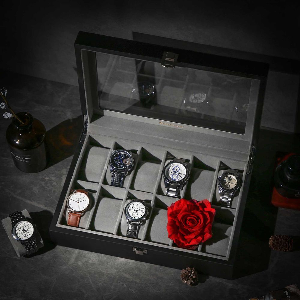 Glass Top Watch Box for Sale UK Watch Storage SONGMICS UK