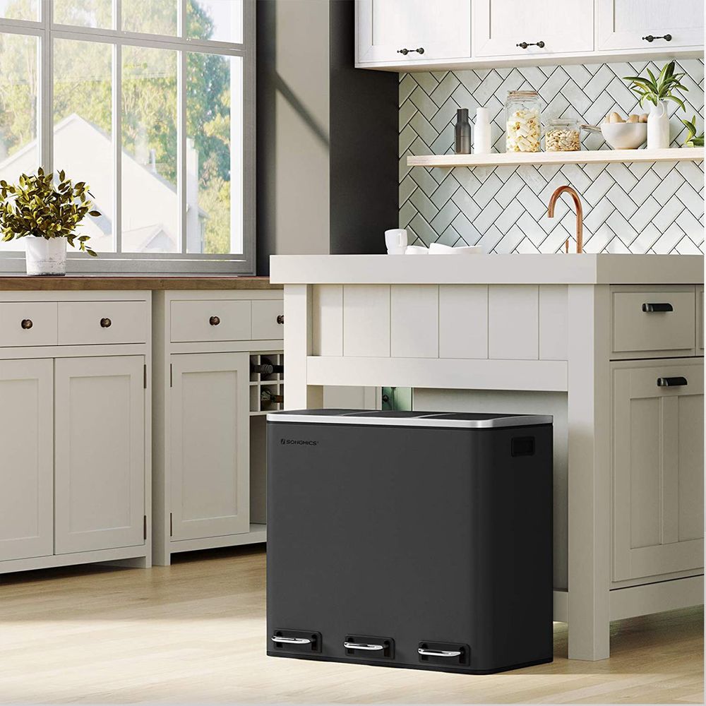 3 Compartments Dustbin | SONGMICS