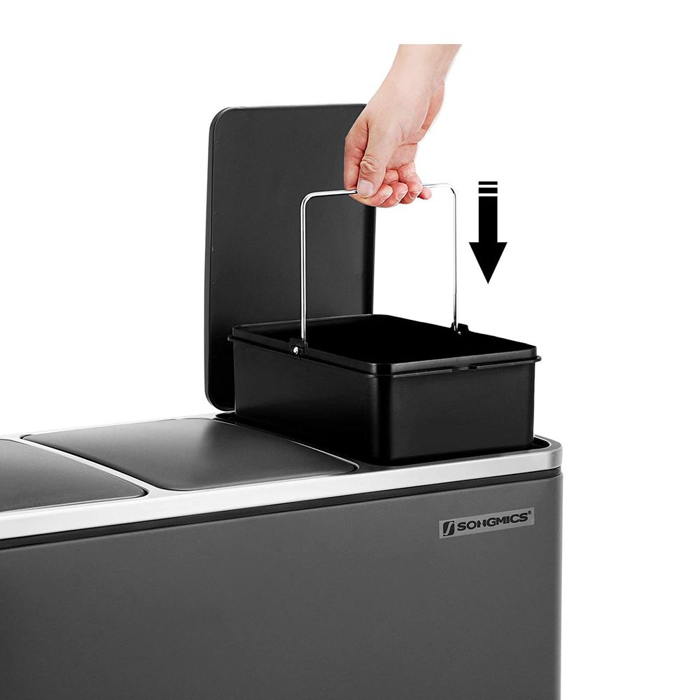 3 Compartments Dustbin | SONGMICS
