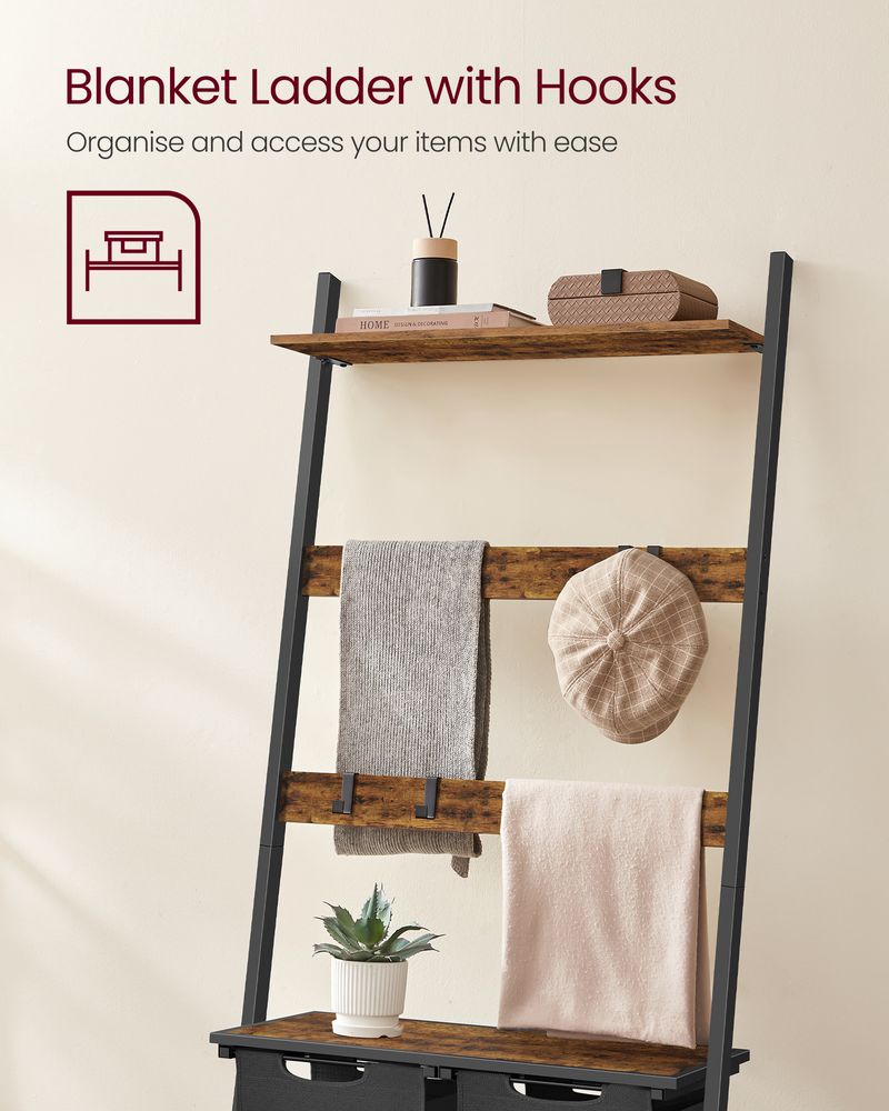 VASAGLE Laundry Basket with Blanket Ladder SONGMICS HOME
