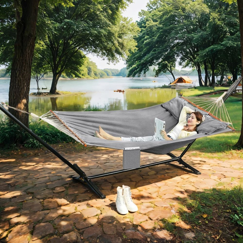 SONGMICS Double Hammock with 2 Pillows | SONGMICS HOME