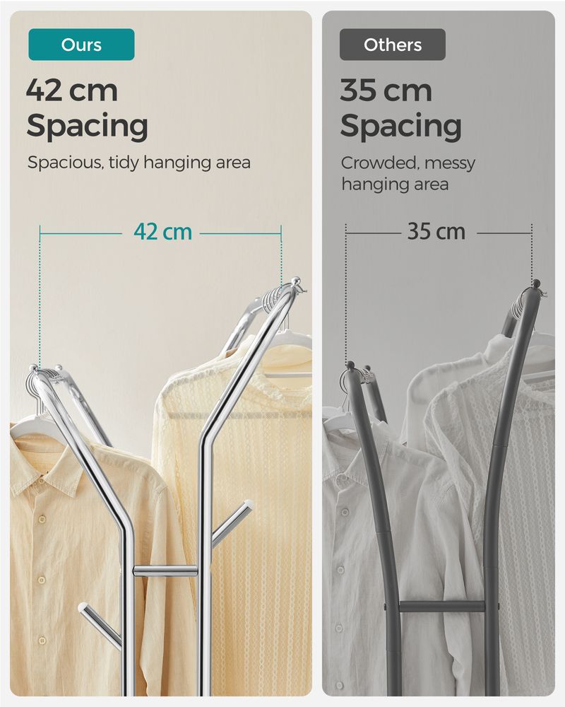 Kapstok Kledinghanger met 3 schappen Sjaalzakken - Crème