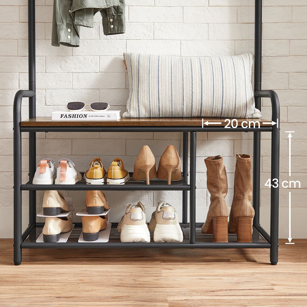 Songmics vintage coat hot sale rack shoe bench