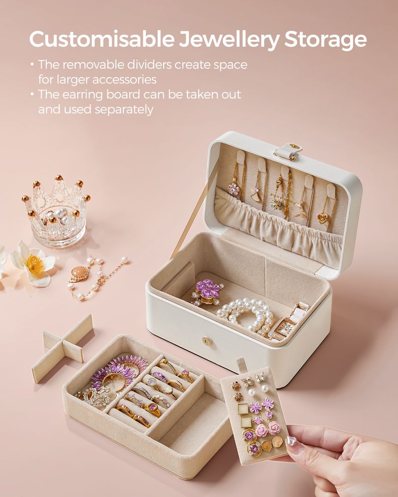 SONGMICS 2 Layer Portable Jewellery Box SONGMICS HOME
