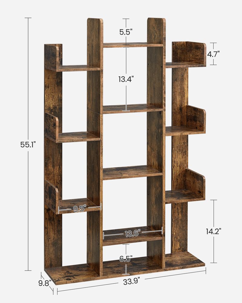 NEW Tree-Shaped Bookcase popular Storage Shelf with 13 compartments, White