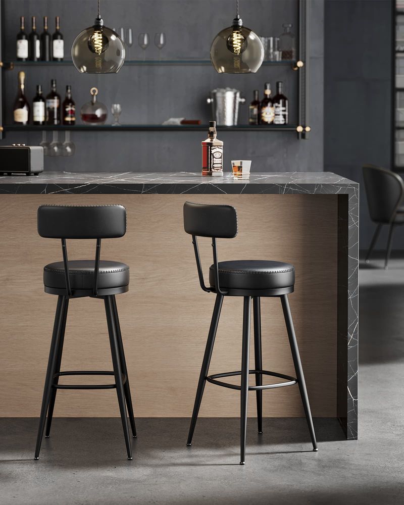 EKHO Collection - 360° Swivel Bar Stools Set of 2