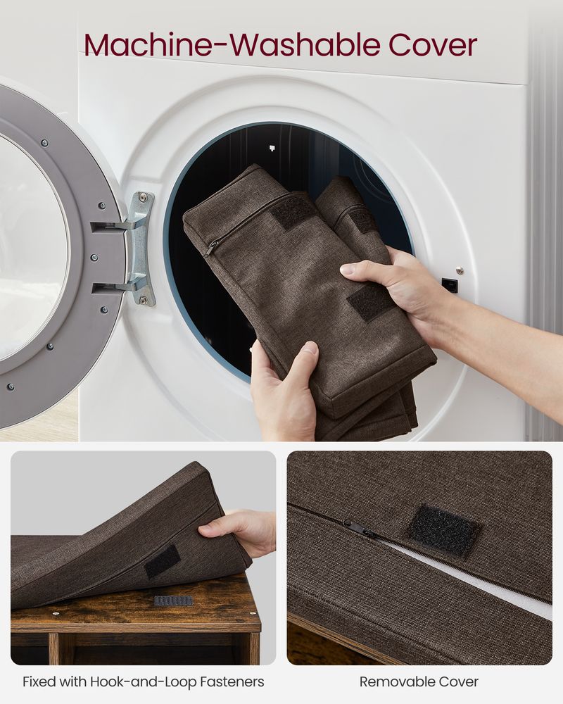 Songmics Vasagle Shoe Bench, Storage Bench With Padded Seat, With