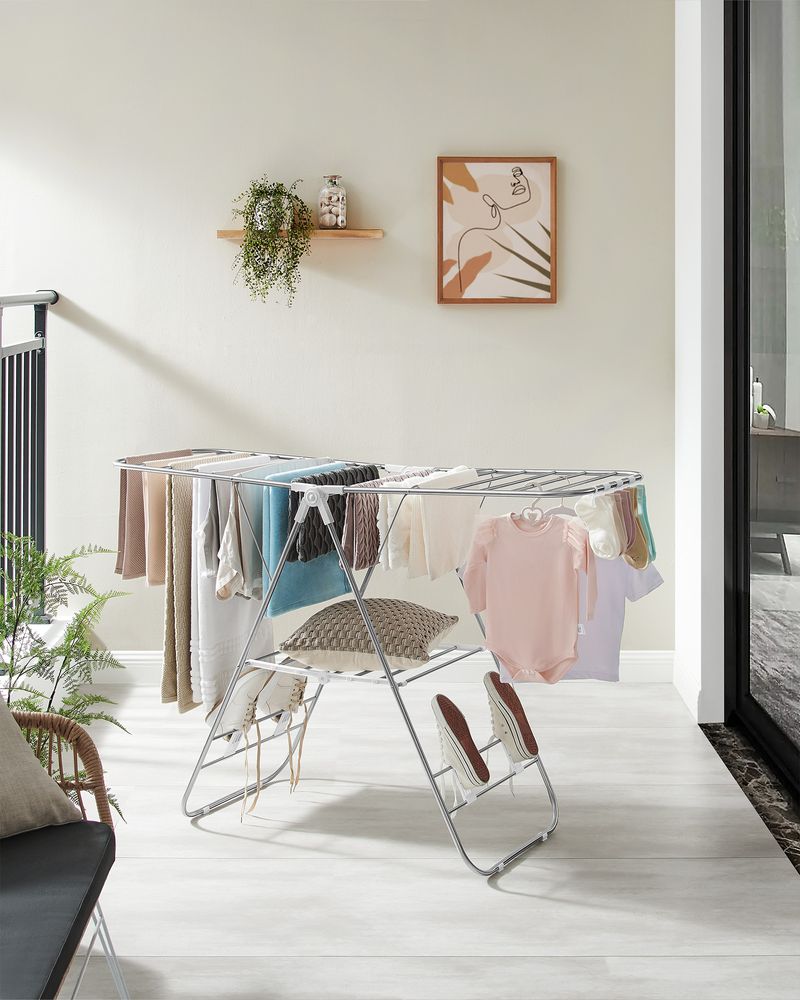 SONGMICS Clothes Drying Rack with Adjustable Shelves