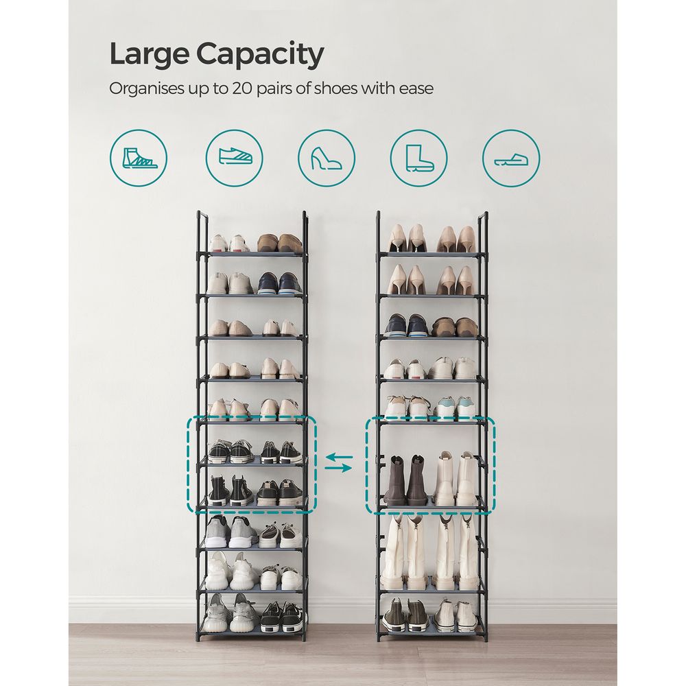 Songmics 10 tiers shoe rack sale