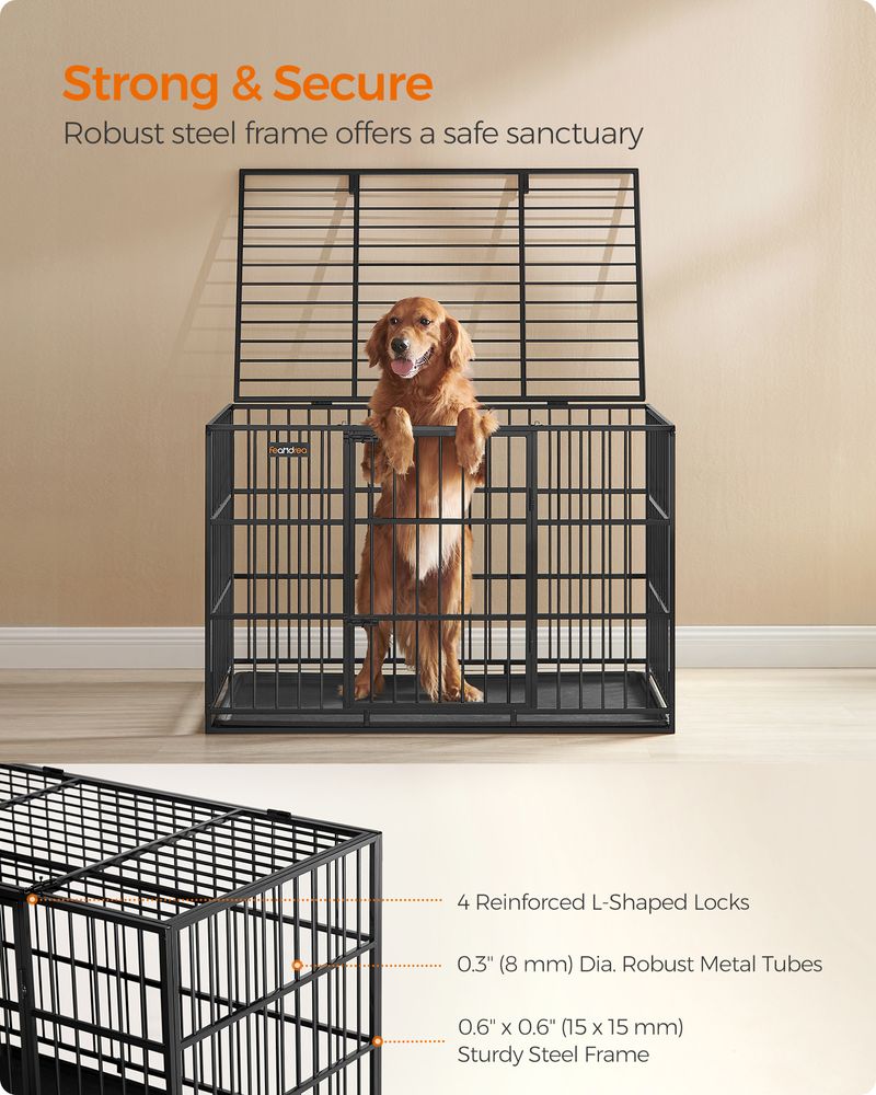 Feandrea Heavy-Duty Dog Crate with Doors SONGMICS HOME