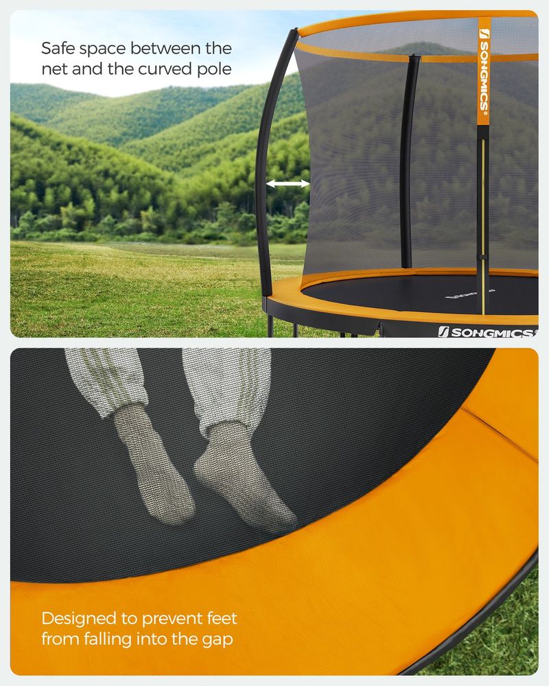 SONGMICS 10ft Round Trampoline with Safety Net Enclosure