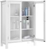 White Storage Cabinet with 2 Transparent Doors