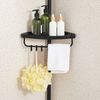 Black Adjustable Corner Bathroom Shelf