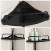Black Adjustable Corner Bathroom Shelf