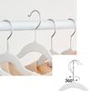 Set of 50 White Non-Slip Hangers with Swivel Hooks