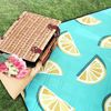 Aqua Color Large Camping Picnic Blanket with Waterproof Layer