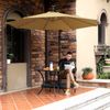 Taupe Parasol Umbrella with LED Lights