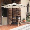 Outdoor Umbrella with Solar-Powered LED Lights Beige
