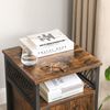 Side Table with Open Shelf and Storage Cabinet