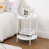 White Round Side Table with Movable Tray