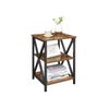 Side Table Rustic Brown and Black