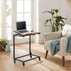 Brown & Black Mobile Side Table with Tilting Top