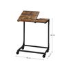 Brown & Black Mobile Side Table with Tilting Top
