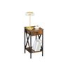 Nightstand Rustic Brown and Black