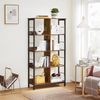 Industrial Brown 4-Layer Bookshelf with Compartment