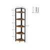 Industrial Brown 5-tier Free Standing Corner Shelf