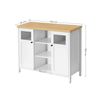 White & Oak Storage Cupboard with Adjustable Shelves
