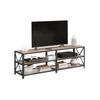 Greige TV Stand Entertainment Center with Shelves