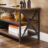 Industrial Brown Large TV Console with Shelves