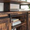 TV Stand Rustic Brown and Black