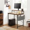Industrial Brown Small Computer Desk with Monitor Riser