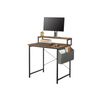 Industrial Brown Small Computer Desk with Monitor Riser