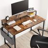 Industrial Computer Desk with Monitor Riser & Storage Bag