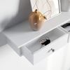 White Wall-Mounted Floating Shelf with Drawers