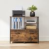 Industrial Brown Mobile Filing Cabinet with Shelves