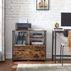 Industrial Brown Mobile Filing Cabinet with Shelves