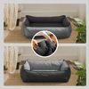 Grey & Black Medium-Size Washable Dog Bed