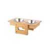 Bamboo Dog Food Stand with 2 Bowls