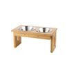 Bamboo Dog Food Stand with 2 Bowls