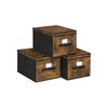 Set of 3 Brown Foldable Storage Organiser Boxes