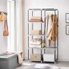 Grey Small Portable Closet with Metal Frame & Fabric Cover
