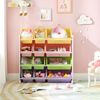 White Toy Storage Rack with 12 Removable Bins