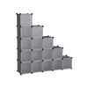 Grey Plastic Cube Storage Organiser with Doors