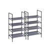 Set of 2 Grey Shoe Storage Rack with 4 Shelves