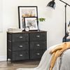 Brown & Black Wide Storage Dresser with 6 Drawers